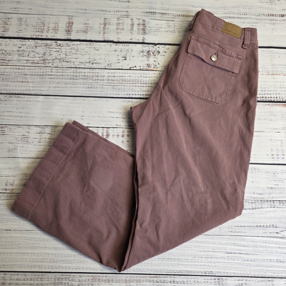 American Eagle Jeans Women's 10 Short‎ Classic Boot Bootcut Mid Rise Mauve Pink